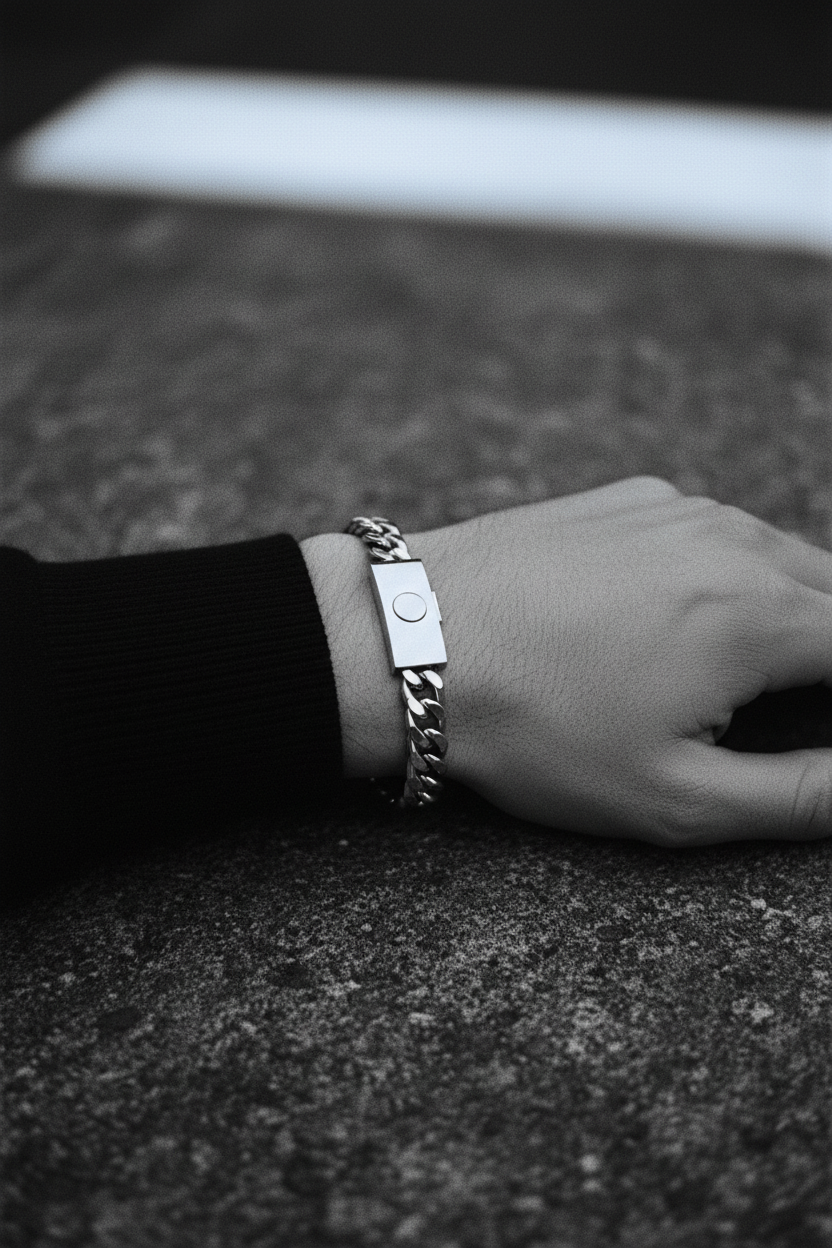 Bracelet VELKA aimanté — lifestyle béton col roulé