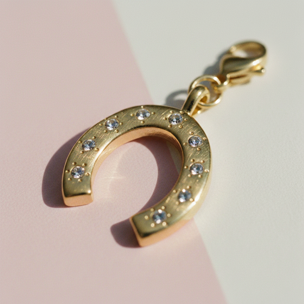 Charm fer à cheval — macro strass