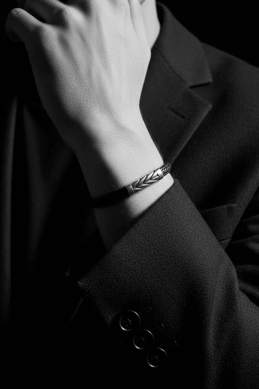 Bracelet VELKA tressé — lifestyle costume charcoal