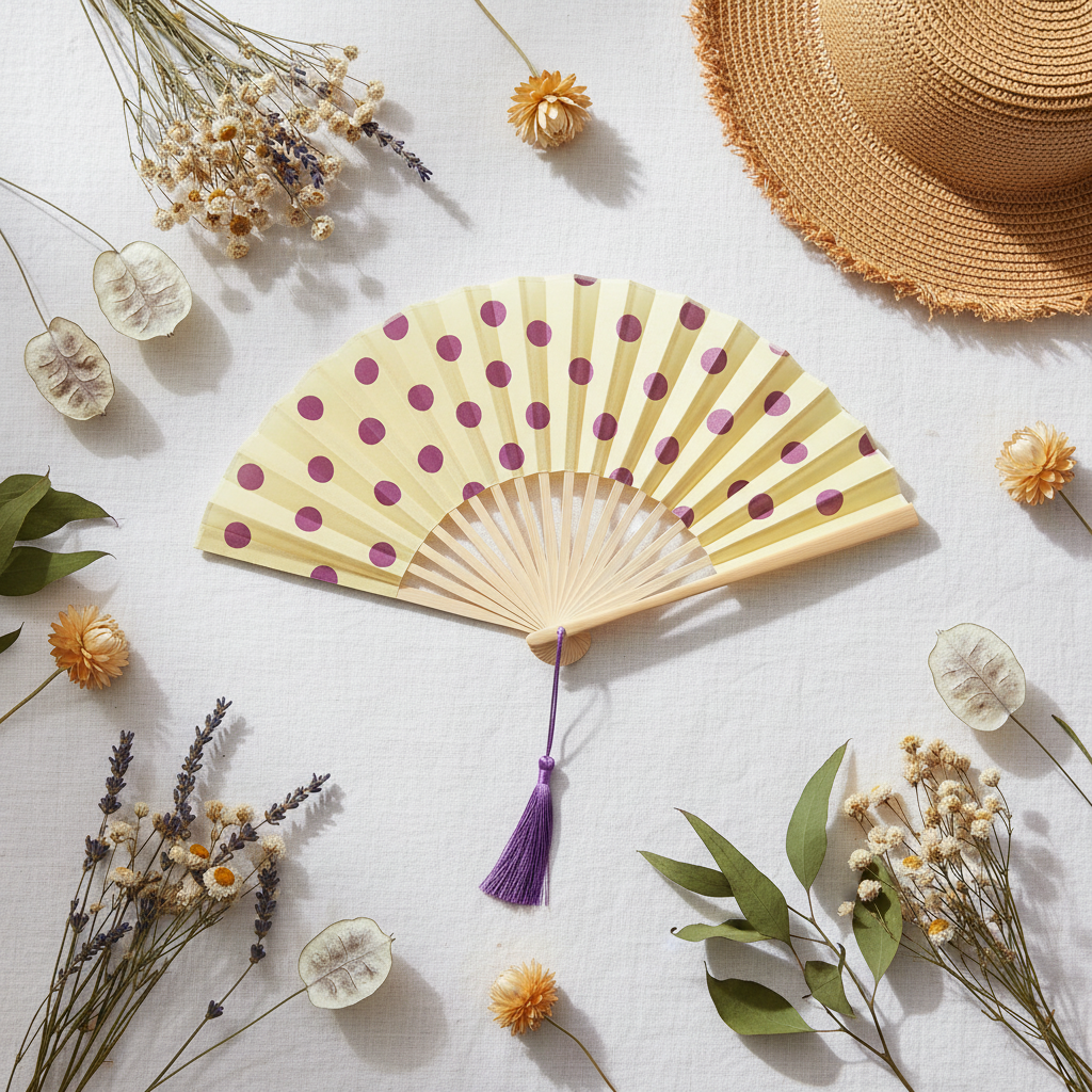 Éventail pois flat lay