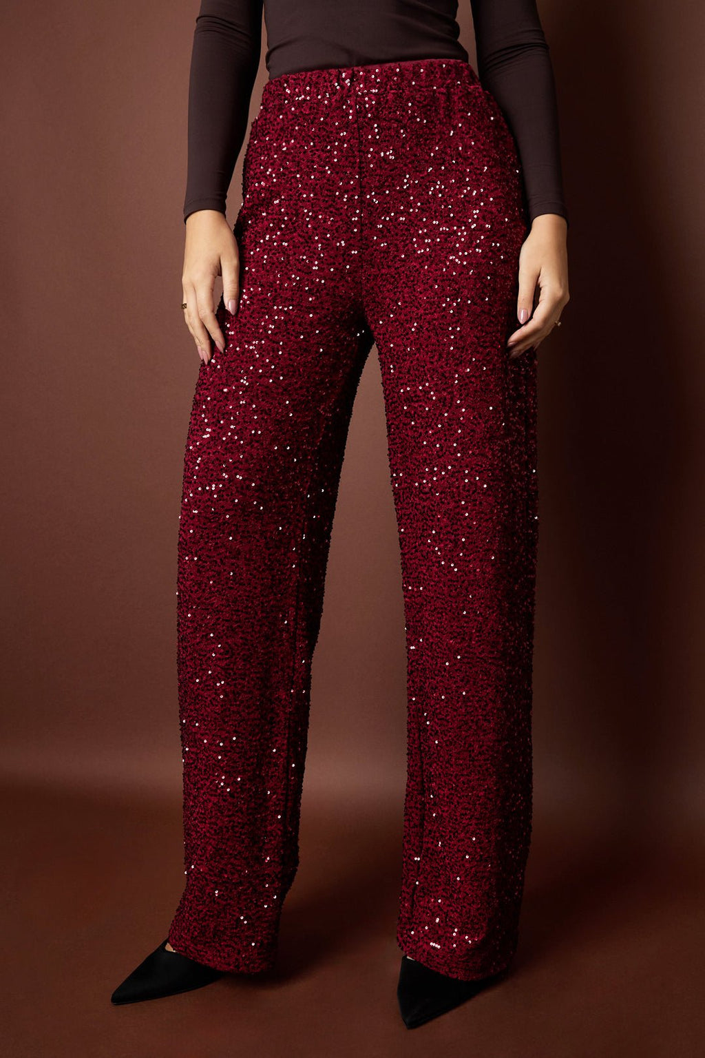 Pantalon droit à paillettes - Apollodrop