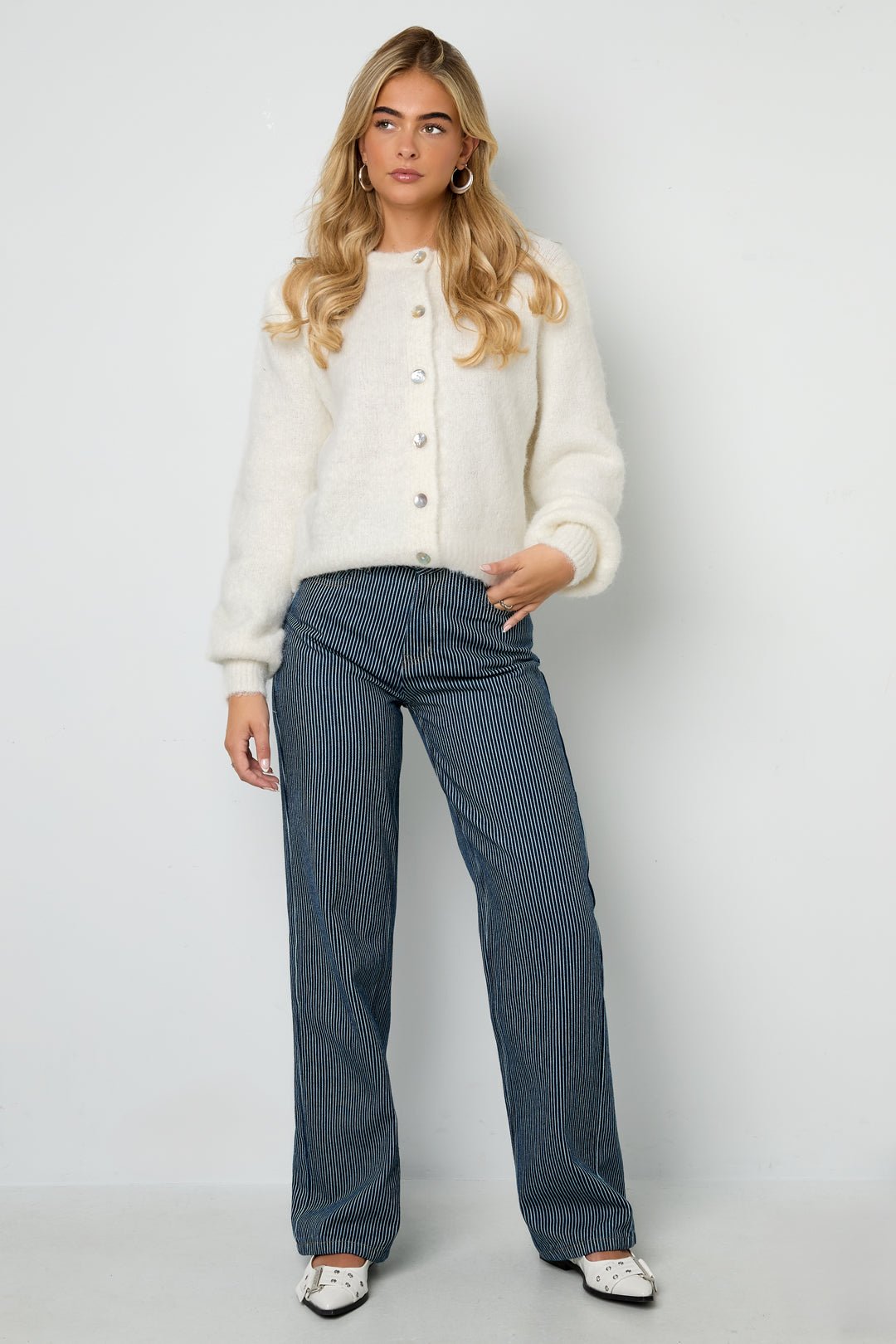 Pantalon en denim de coton à rayures - Apollodrop