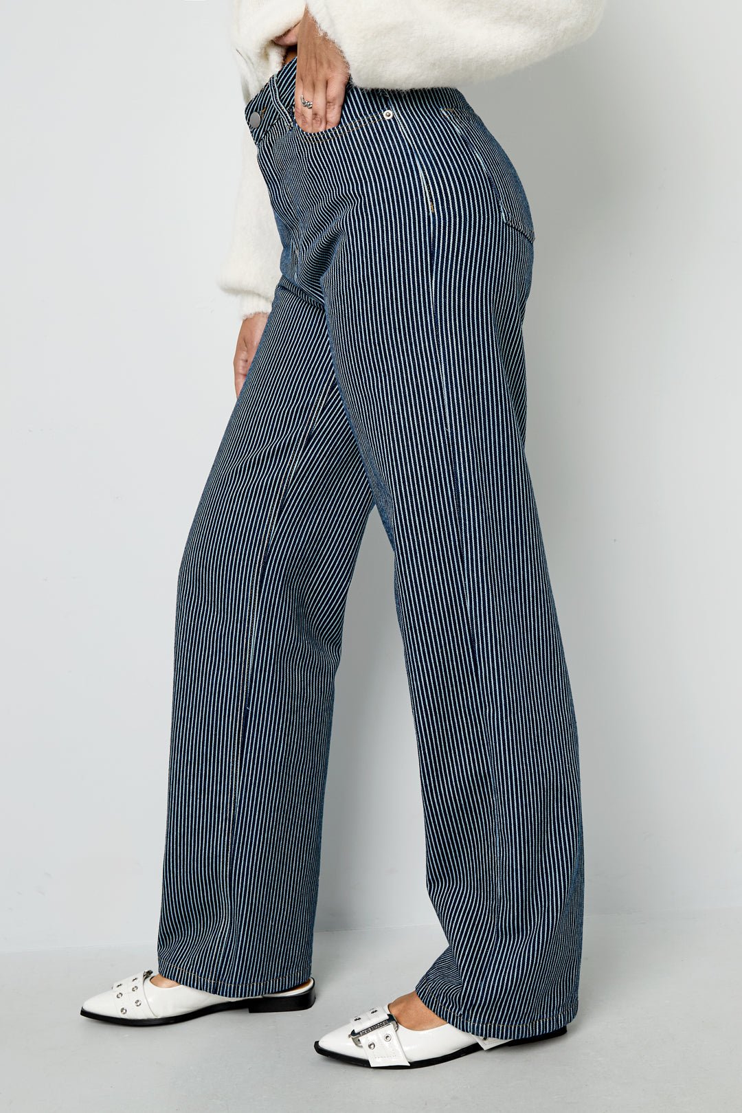 Pantalon en denim de coton à rayures - Apollodrop