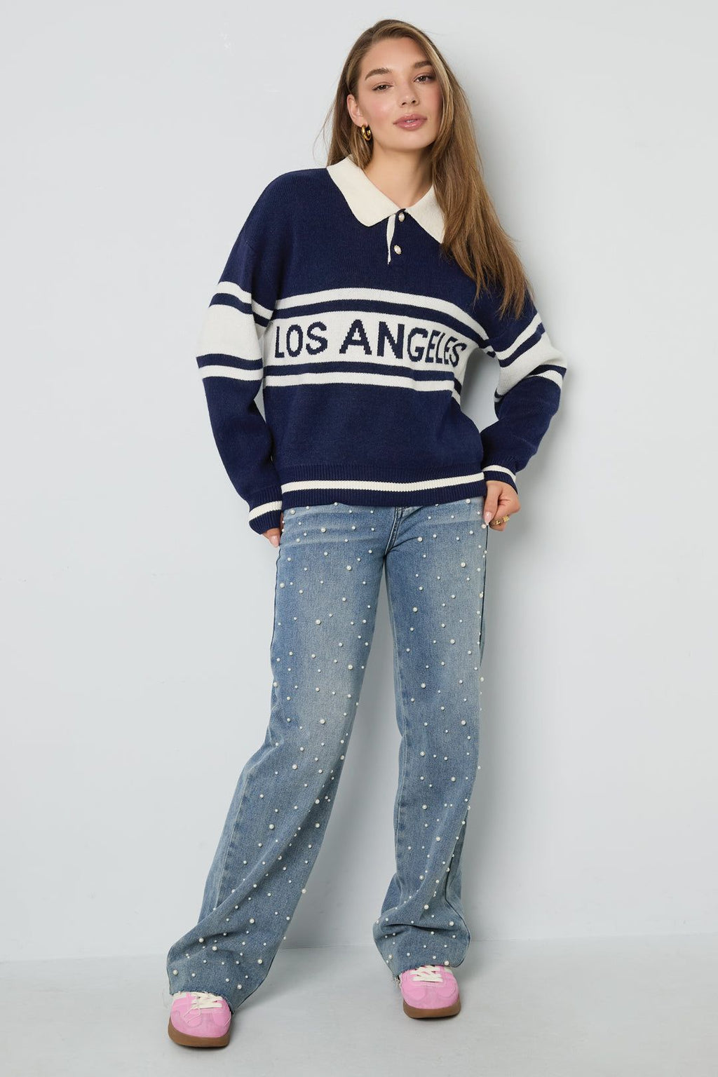 Pull style college avec imprimé "Los Angeles" - Apollodrop