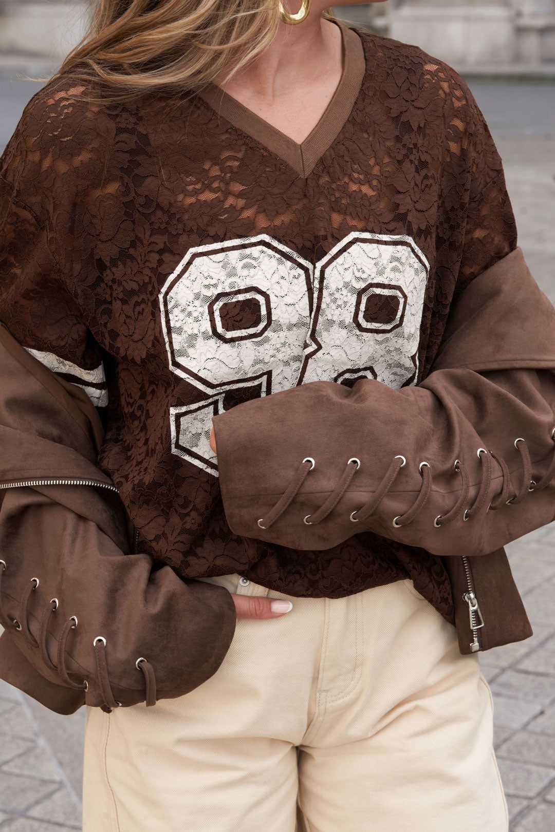 T-shirt style americain avec col en V - Apollodrop