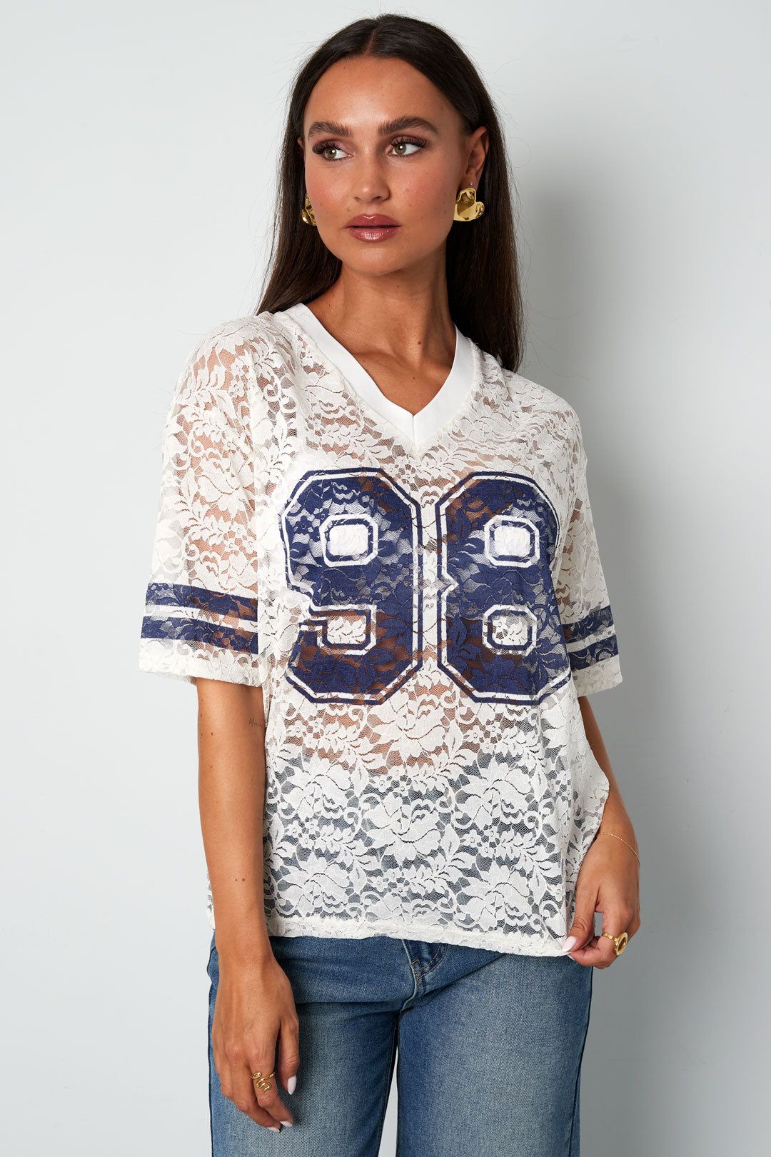 T-shirt style americain avec col en V - Apollodrop